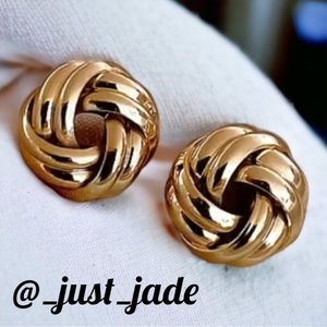 18K Gold Over Stainless Knotted Stud Earrings